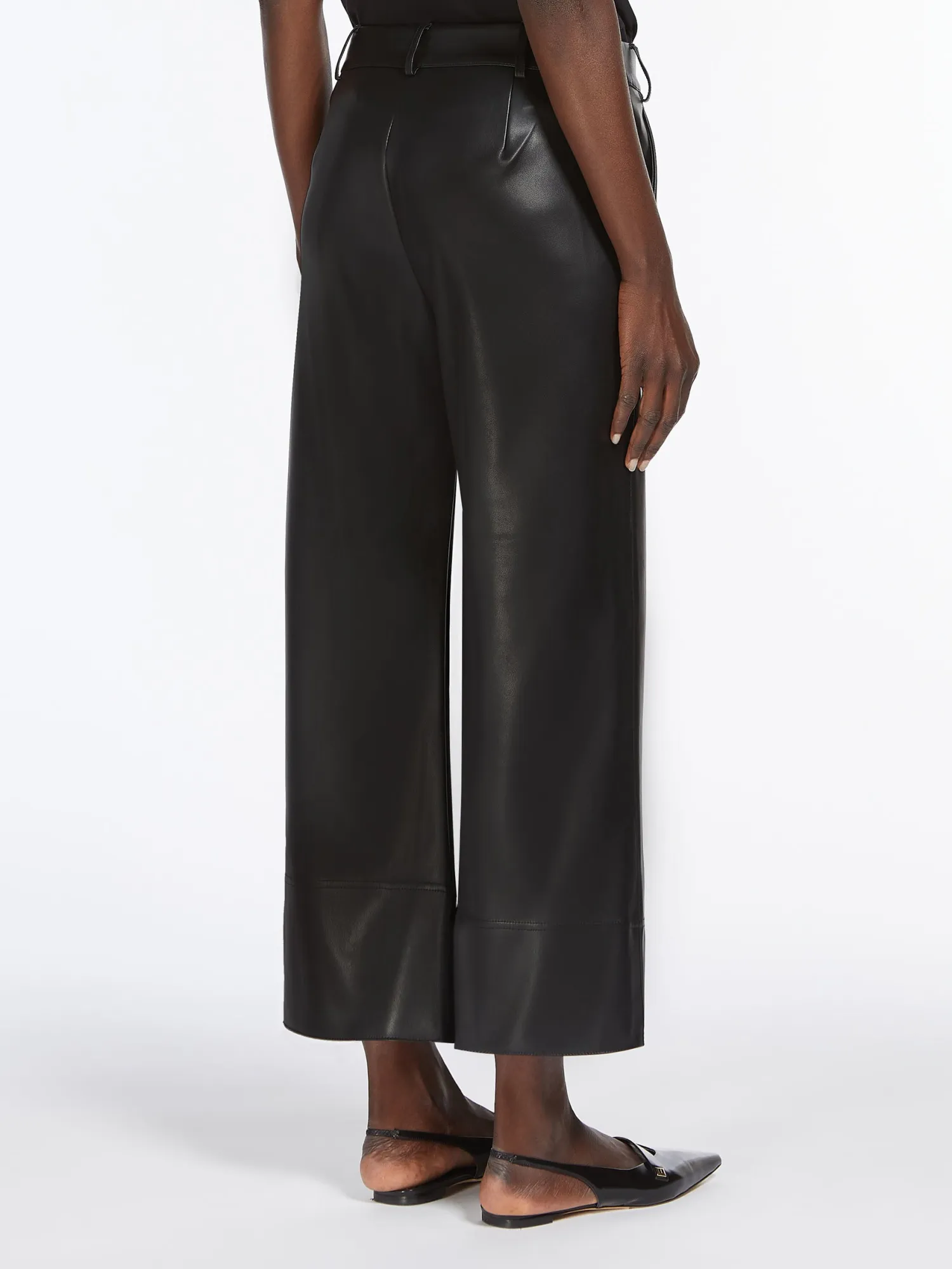 S MAXMARA Soprano Faux Leather Trousers In Black