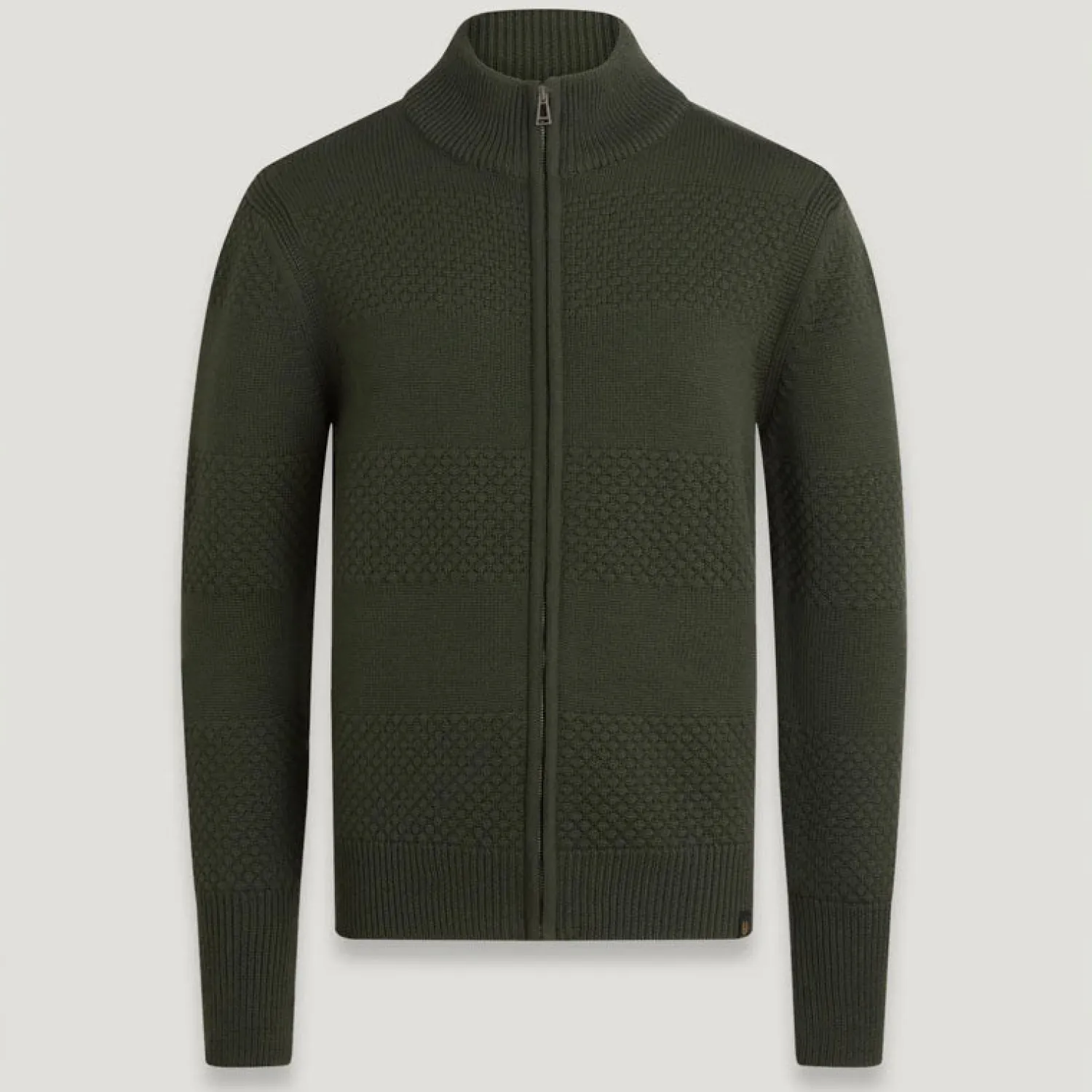 BELSTAFF Sternway Zip Cardigan In Tile Green