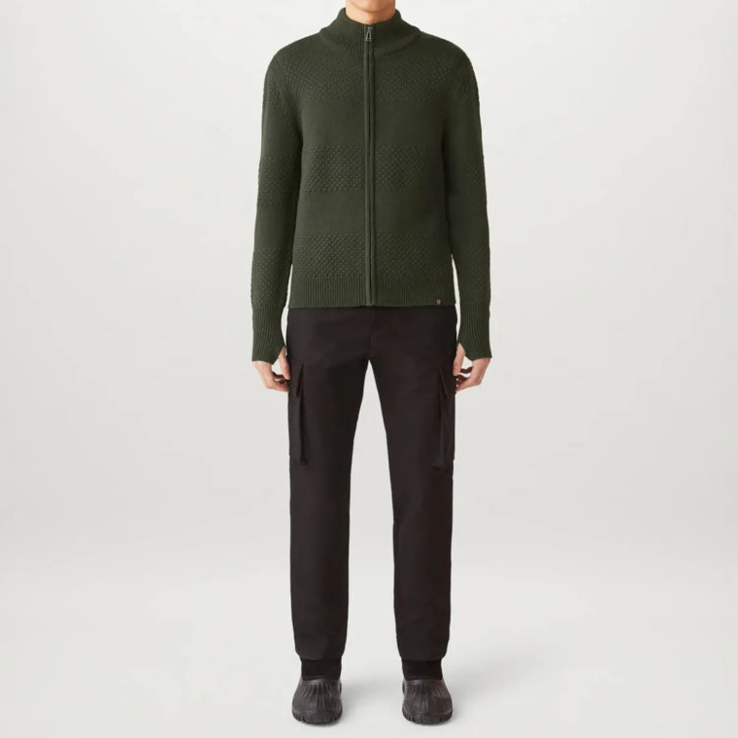 BELSTAFF Sternway Zip Cardigan In Tile Green