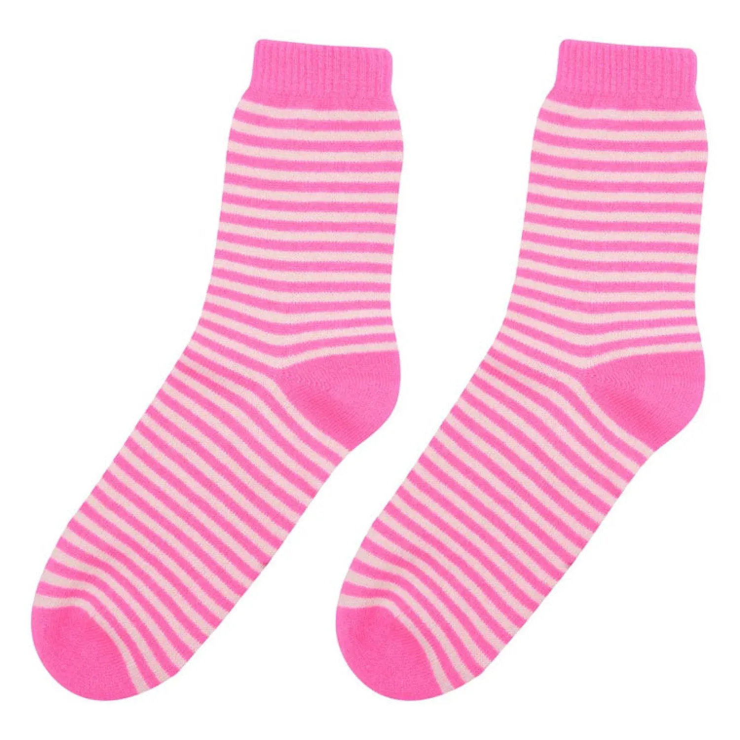 JUMPER1234 Stripe Socks In Hot Pink/ Cream