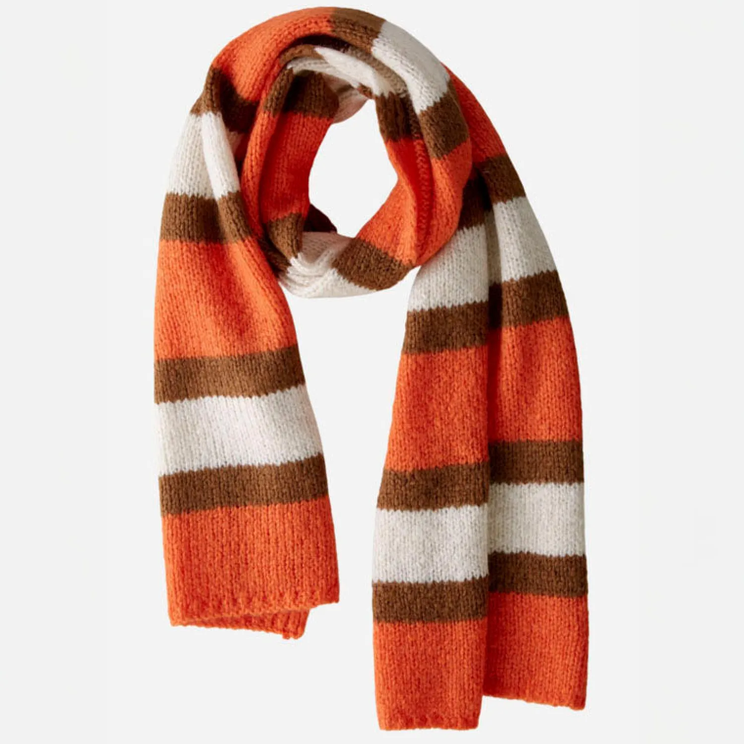 OUI Striped Scarf In Red Stone