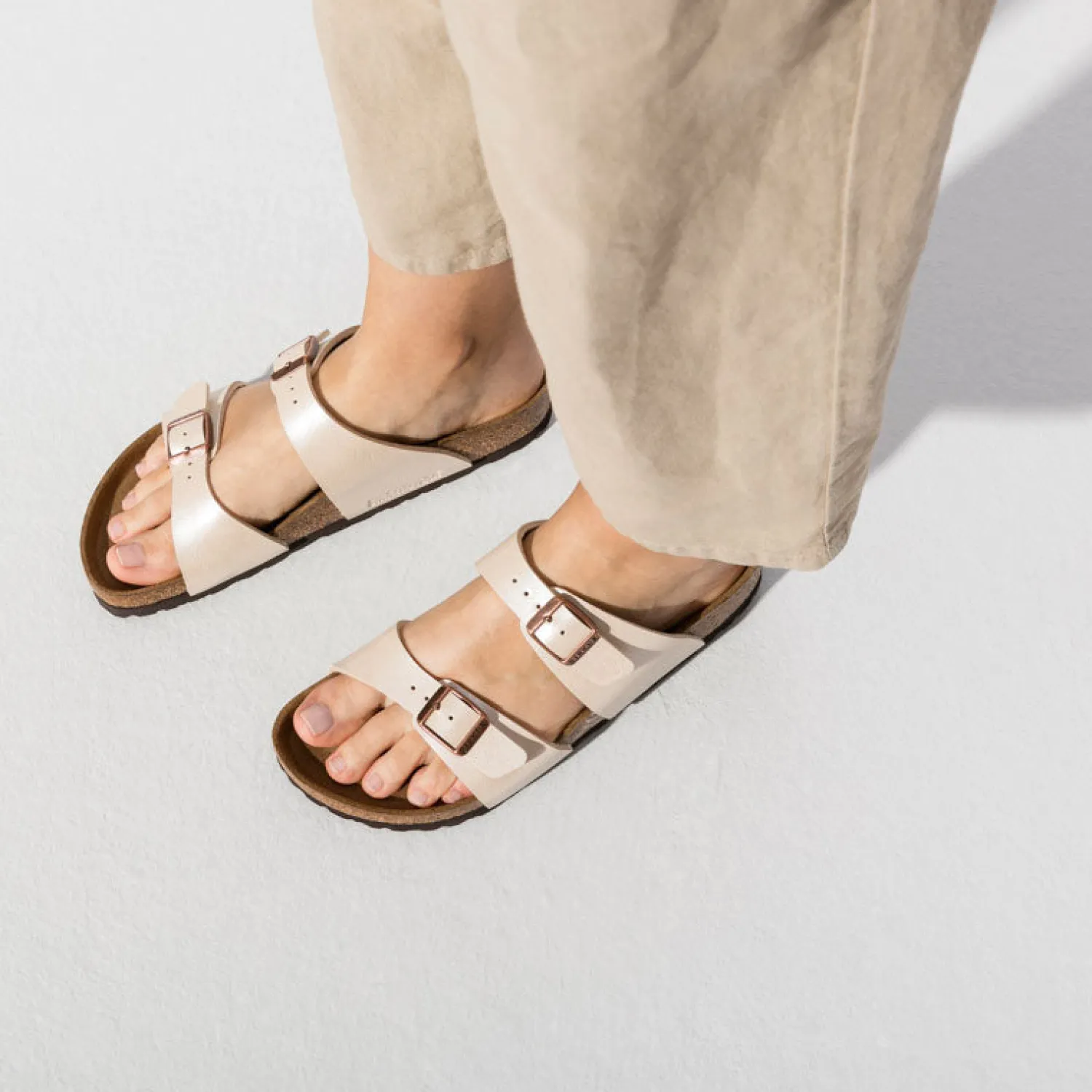 BIRKENSTOCK Sydney Birko-Flor Sandals In Graceful Pearl White