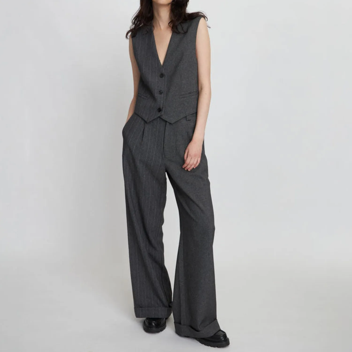 STELLA NOVA Tailored Pants In Charcoal