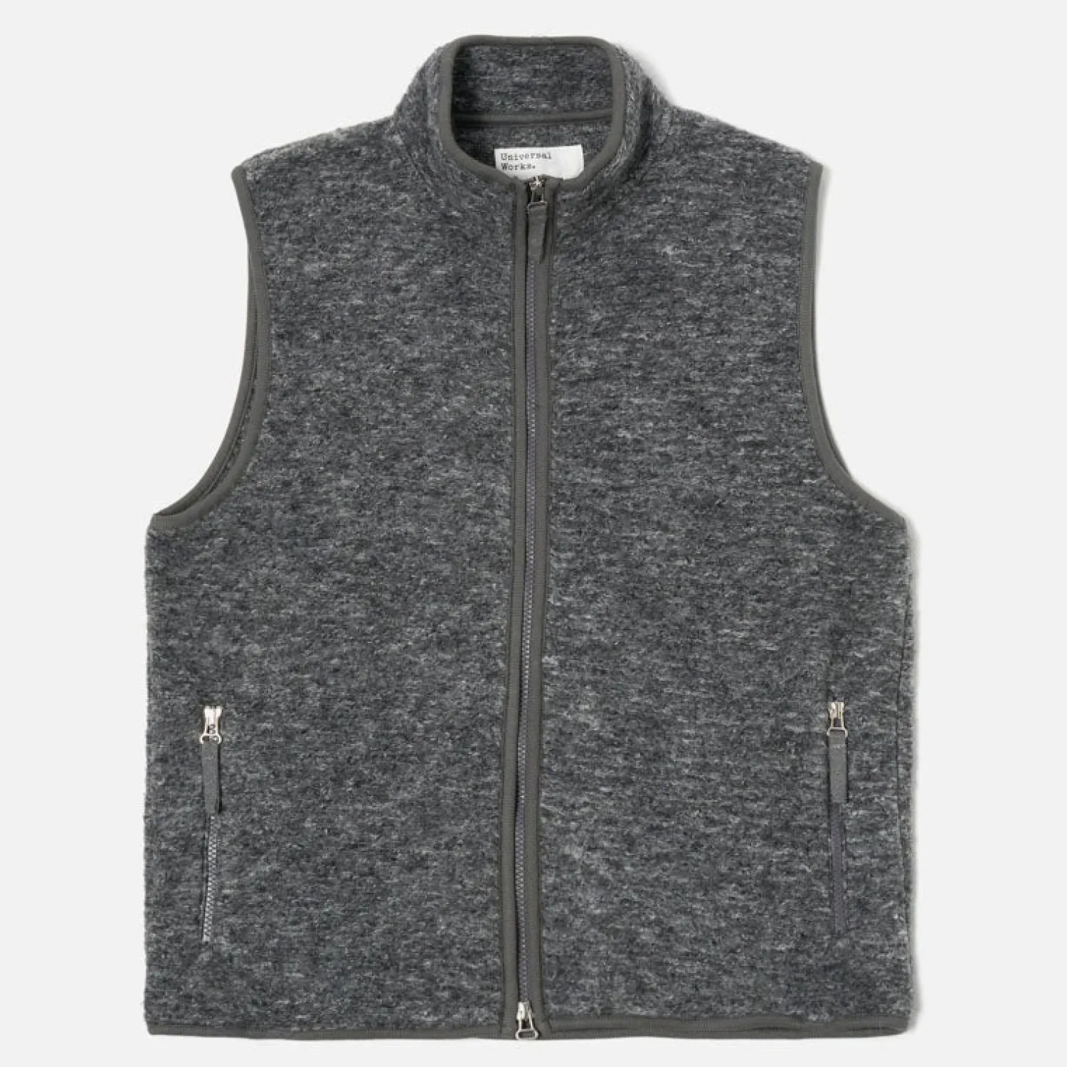 UNIVERSAL WORKS Teddy Fleece Climbing Gilet In Grey