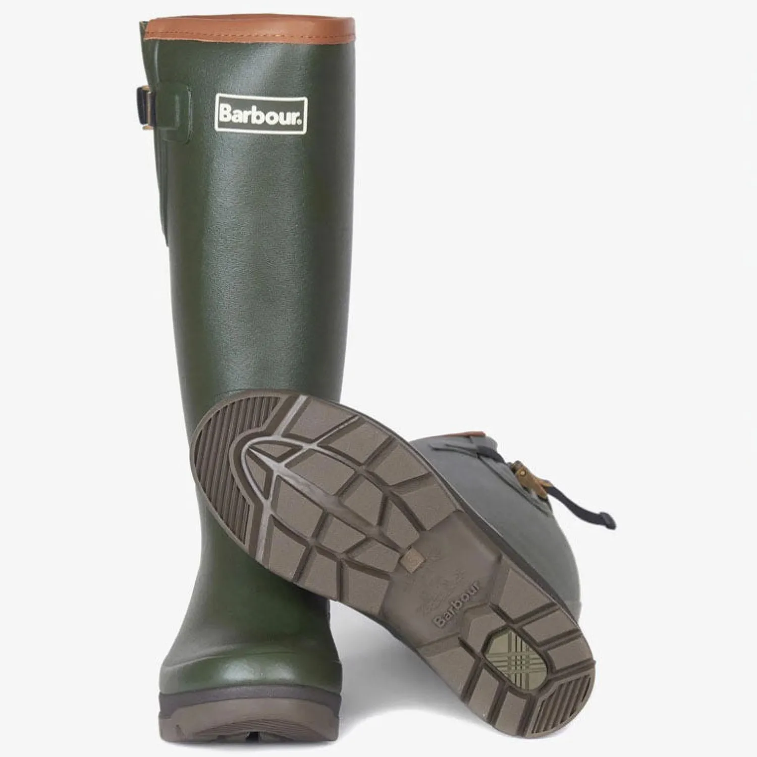 BARBOUR Tempest Tall Welly Boots In Olive