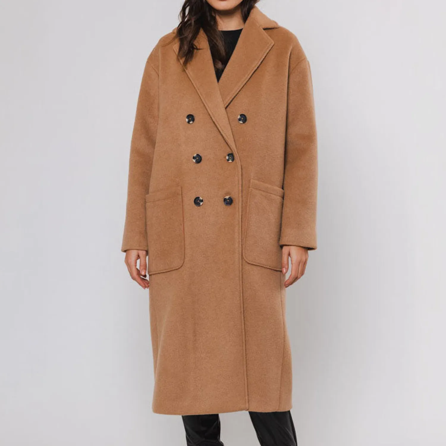 RINO & PELLE Teuni Long Teddy Coat In Twig