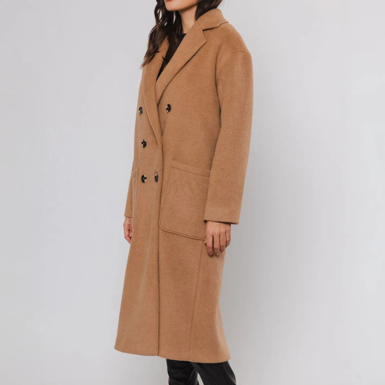 RINO & PELLE Teuni Long Teddy Coat In Twig