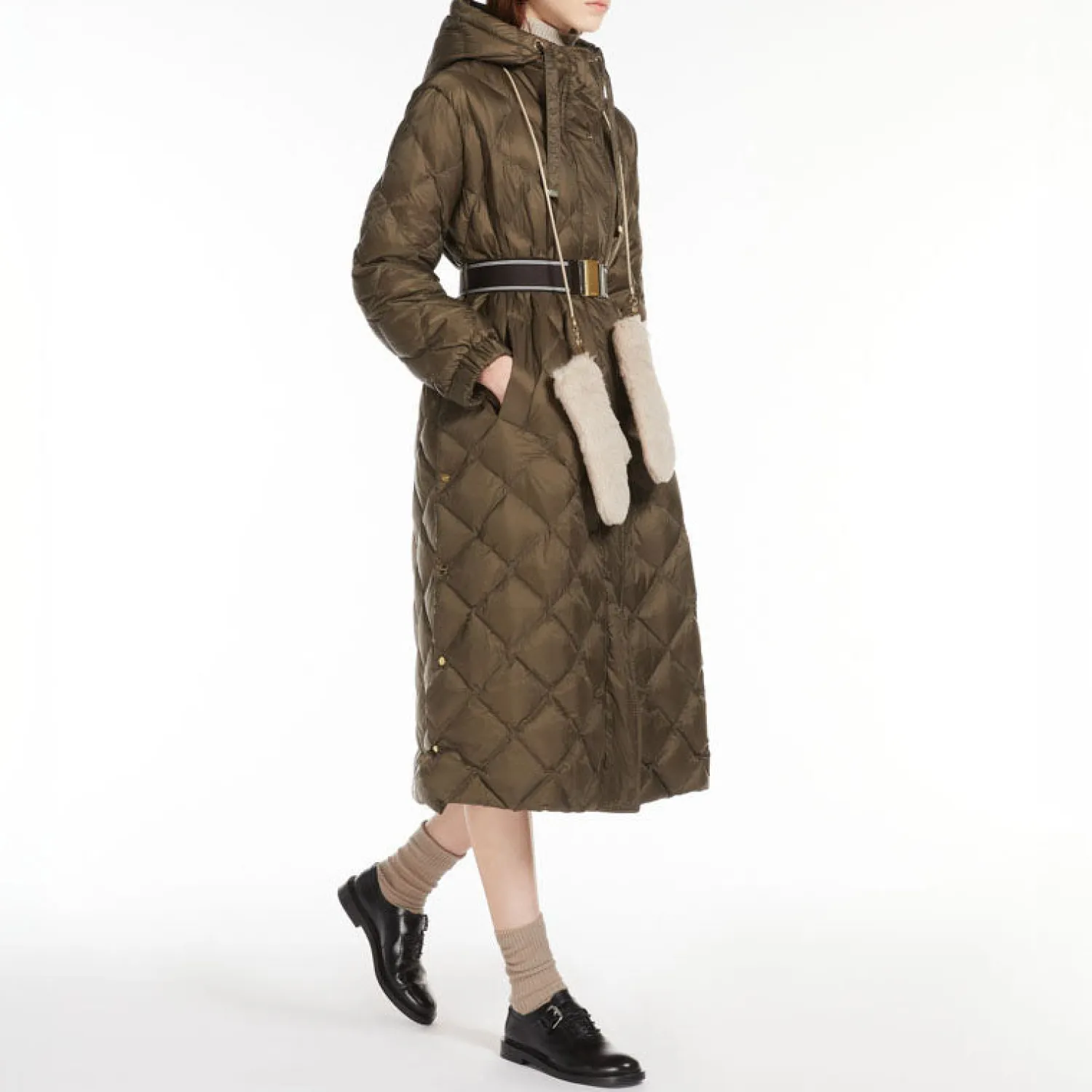 S MAXMARA Trefel Quilted Coat In Dark Green