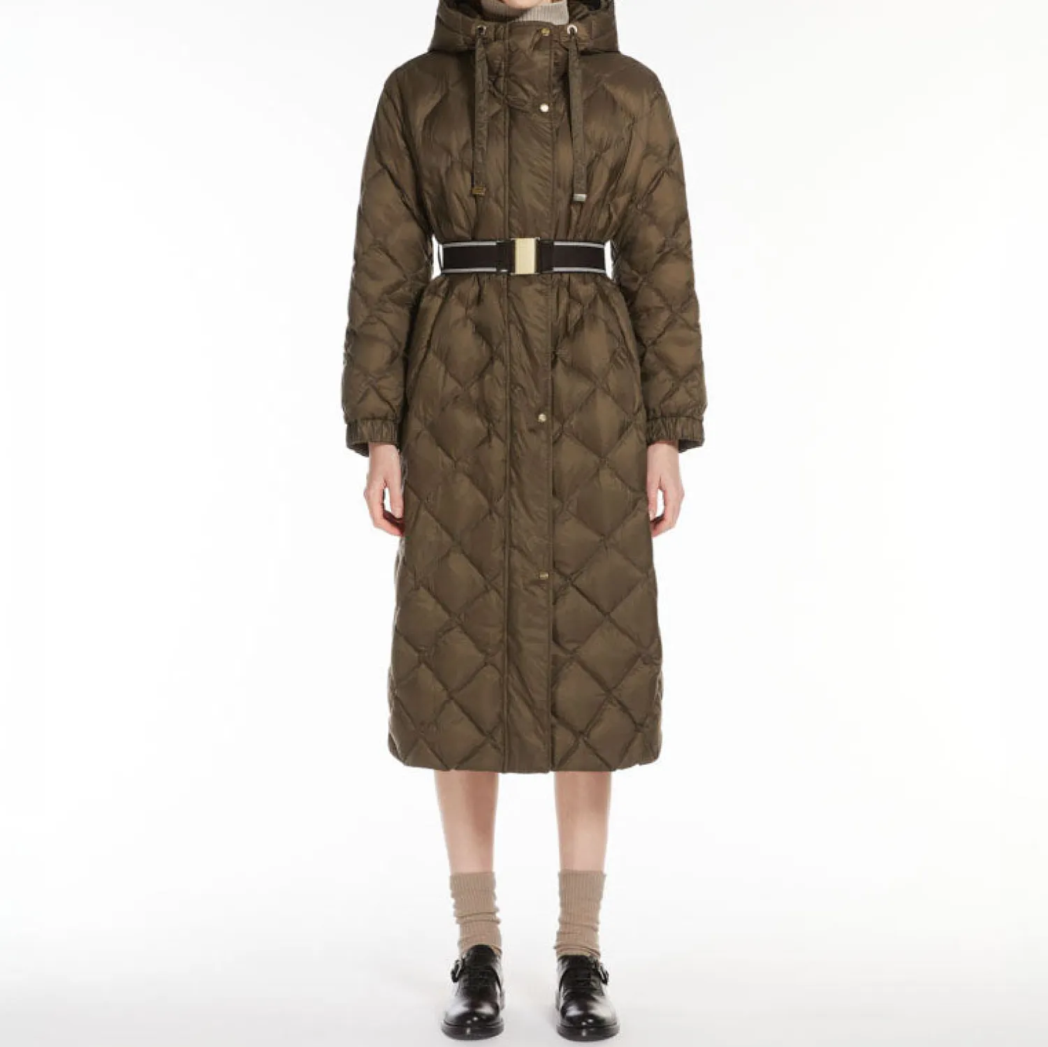 S MAXMARA Trefel Quilted Coat In Dark Green