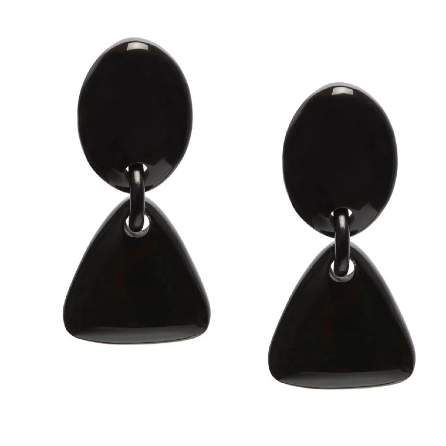 BRANCH JEWELLERY Triangular Horn Drop Earrings In Black