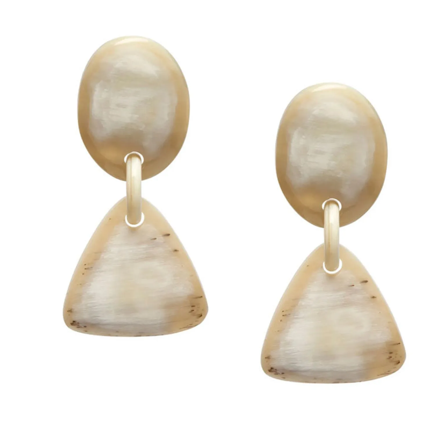 BRANCH JEWELLERY Triangular Horn Drop Earrings In White Natural