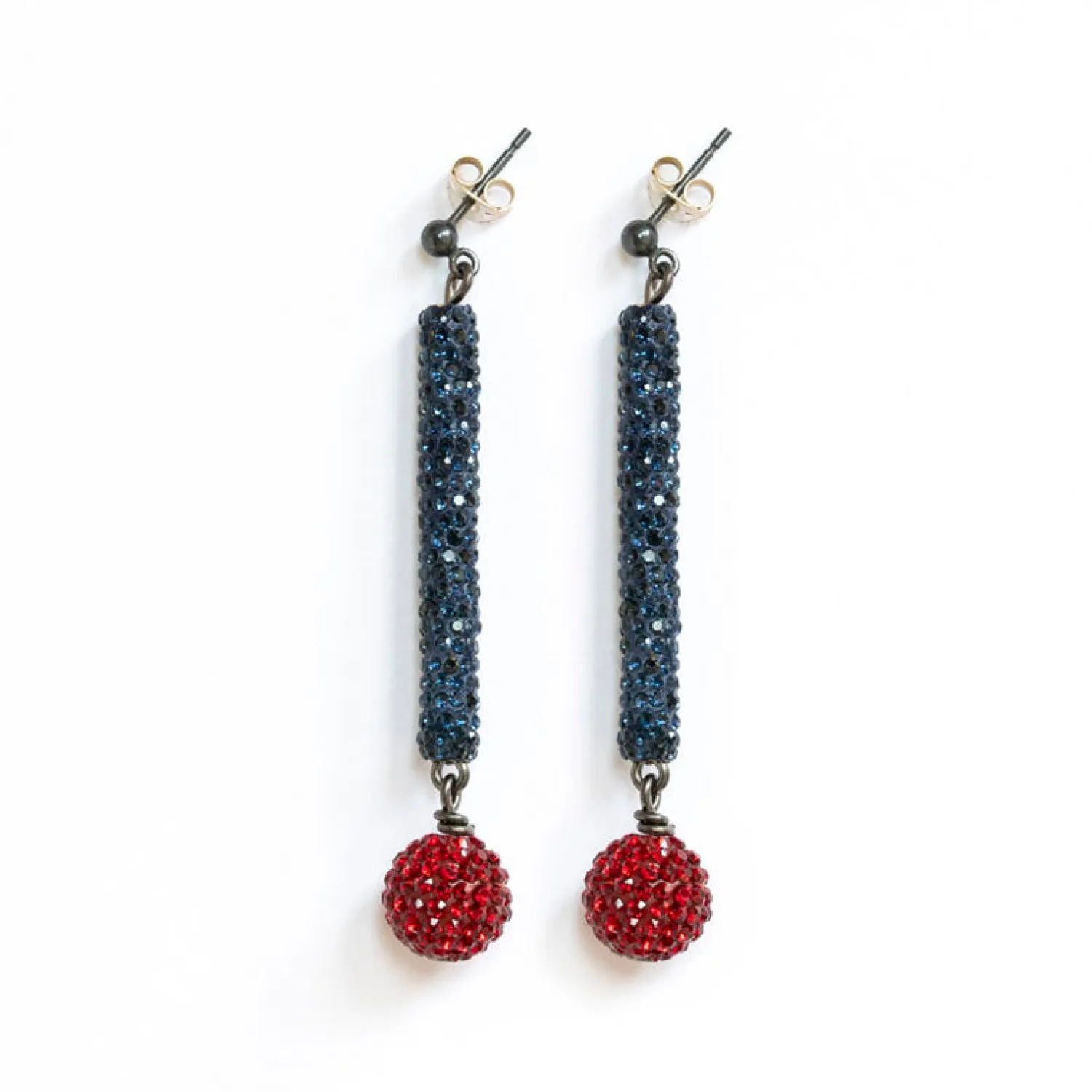 PHILIPPA KUNISCH Tube Earrings In Blue/Red