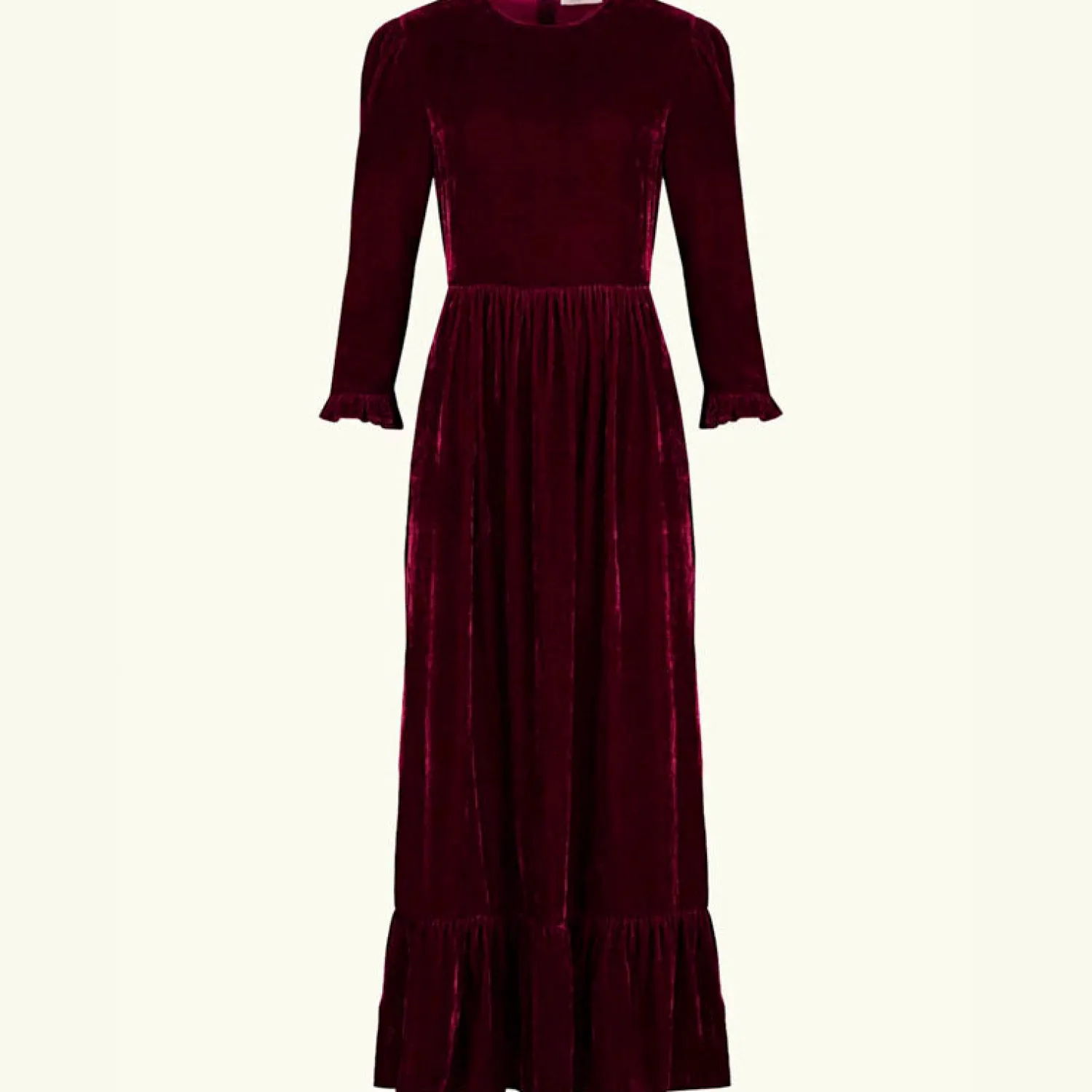 BY IRIS Velvet Shae Maxi Dress In Burgundy