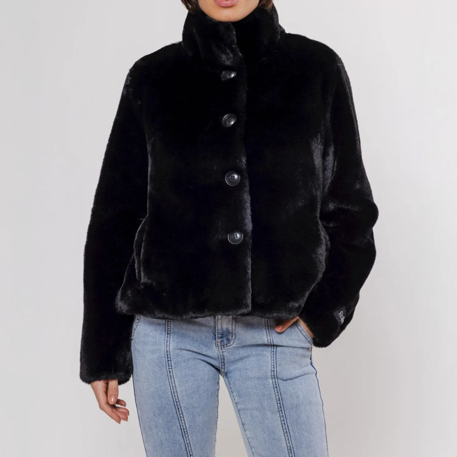 RINO & PELLE Vie Faux Fur Jacket In Black