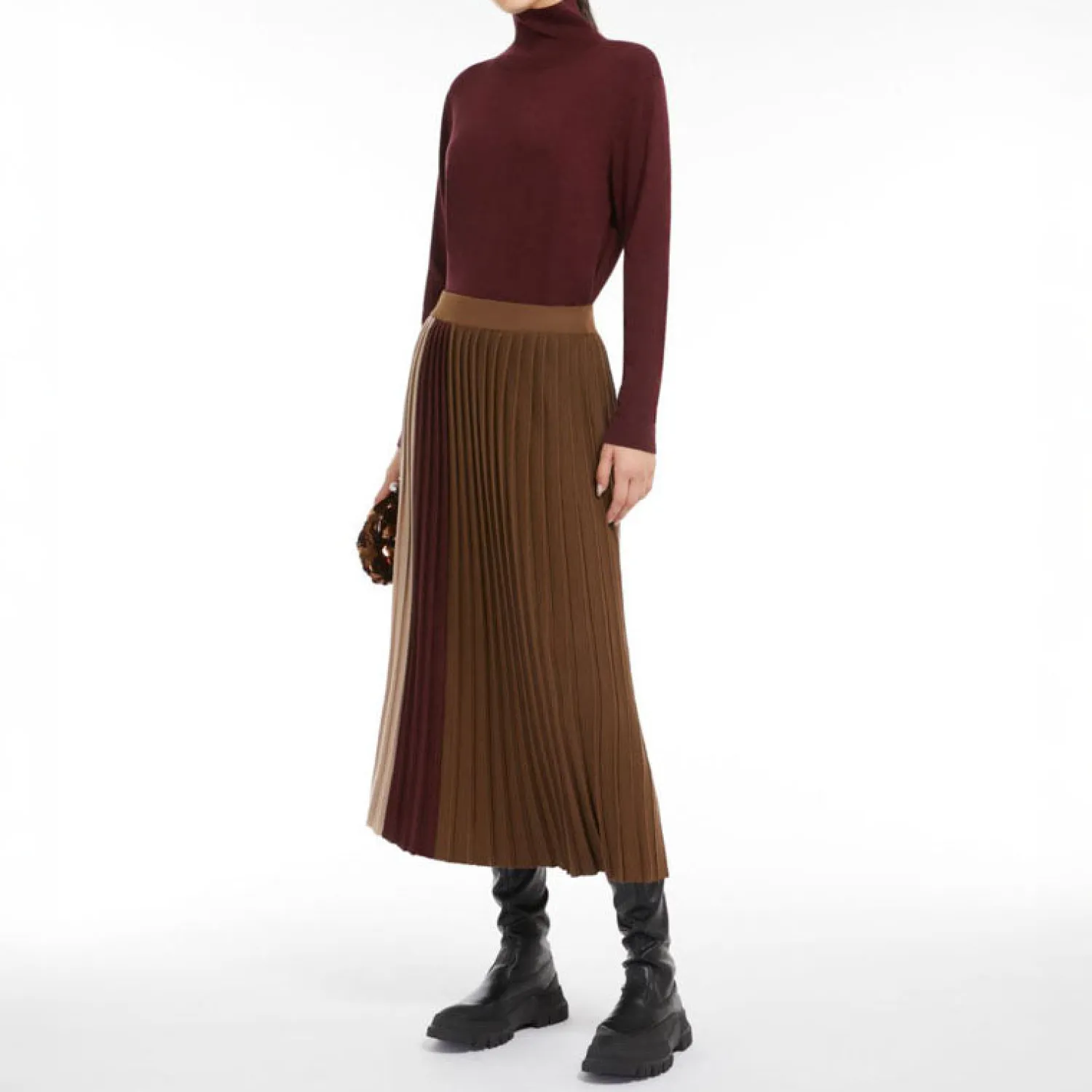 WEEKEND MAXMARA Virgin Knitted Skirt In Sand