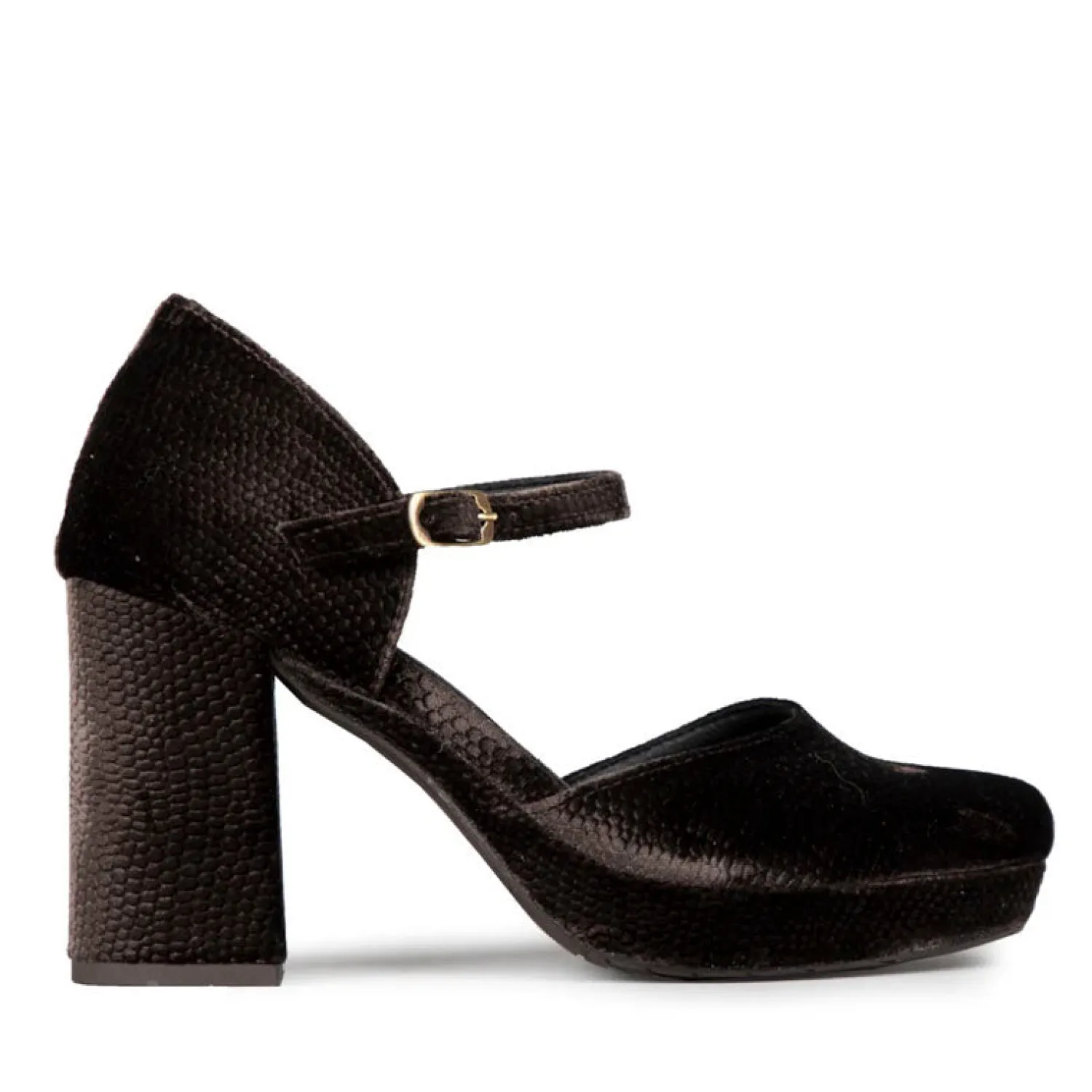 ESSKA Viv High Heeled Shoes In Velvet Carbon