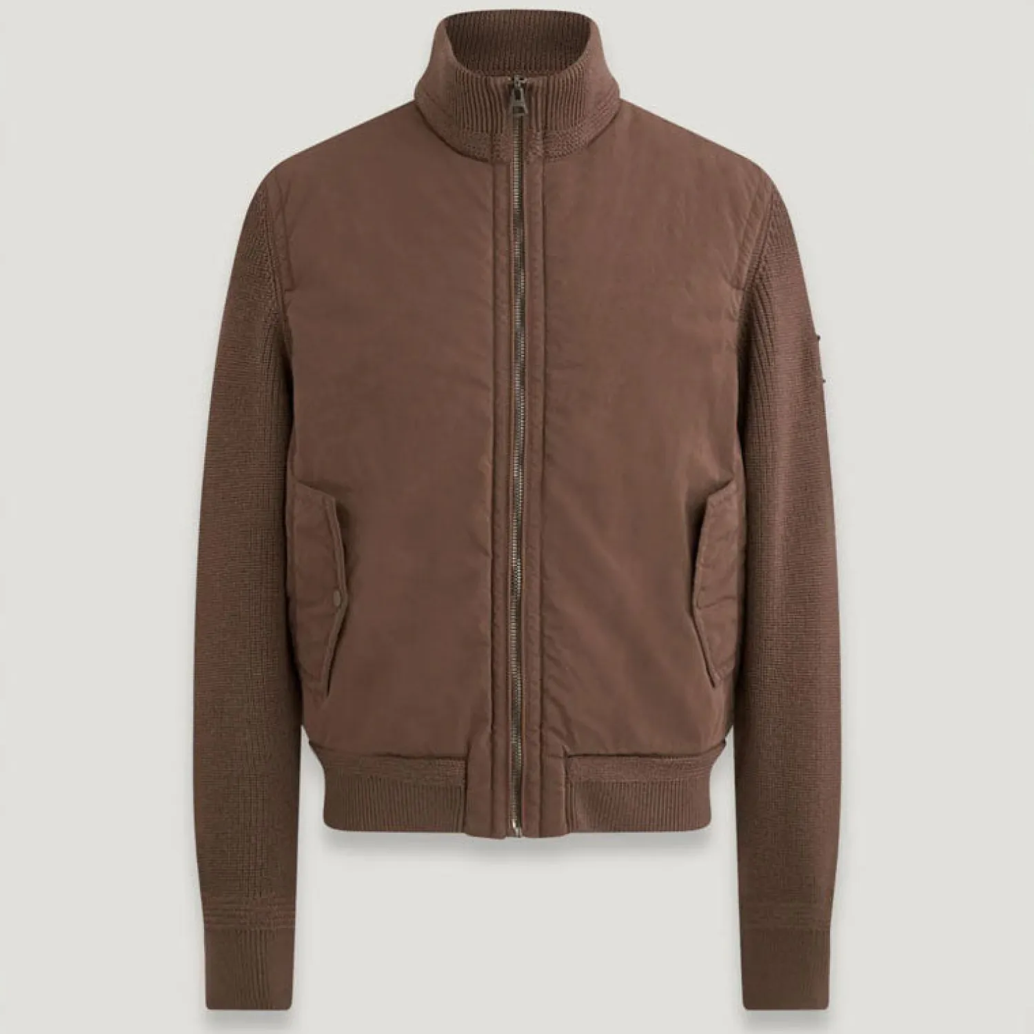 BELSTAFF Ward Full Zip Cardigan In Clay Brown