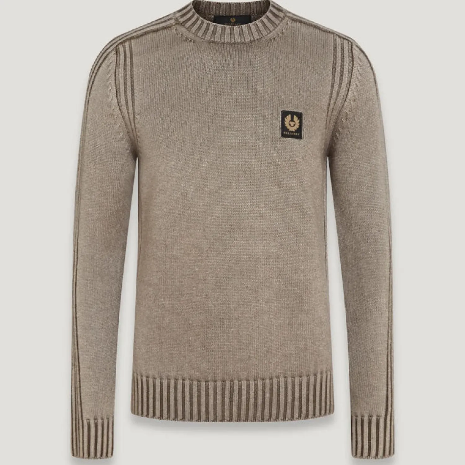 BELSTAFF Watch Crewneck Jumper In Clay Brown