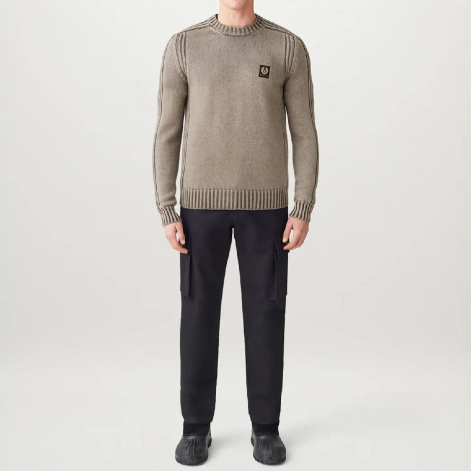 BELSTAFF Watch Crewneck Jumper In Clay Brown