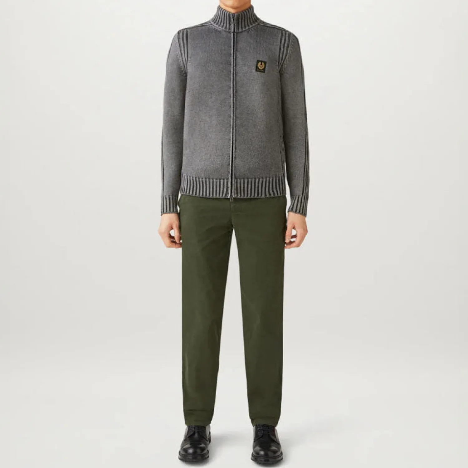 BELSTAFF Watch Zip Cardigan In Forge Grey