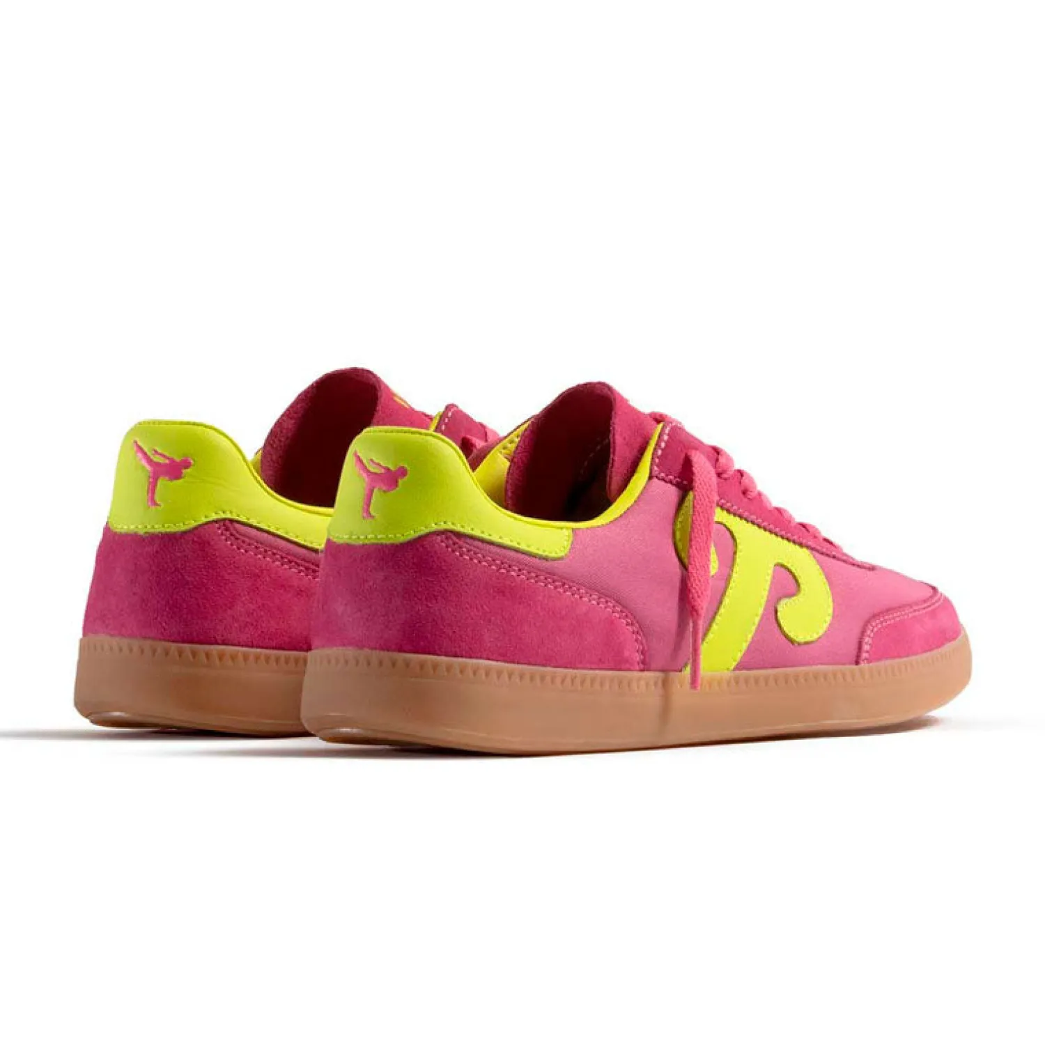 WUSHU Womens Gong Sneakers In Pink/Yellow