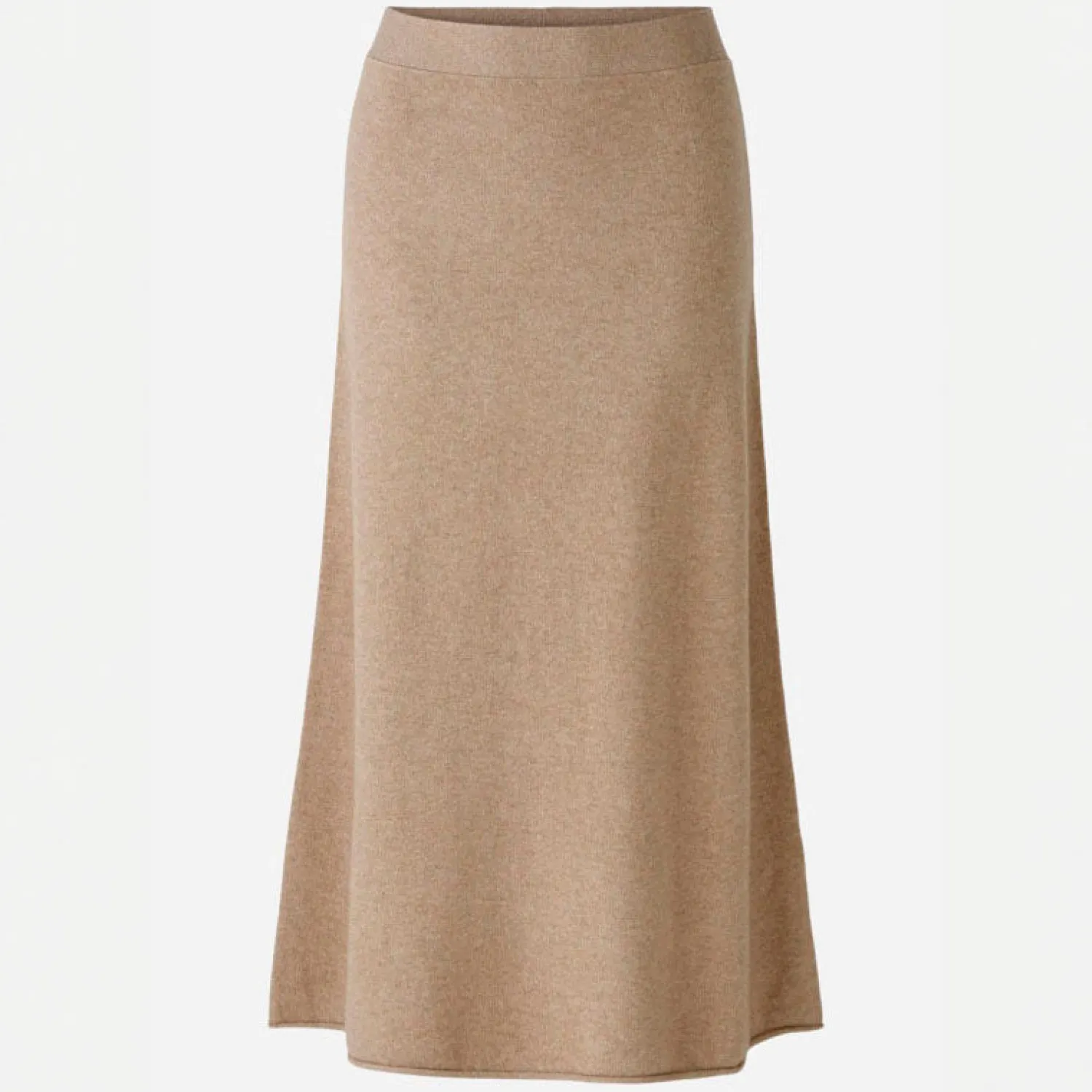 OUI Wool Mix Knitted Skirt In Beige Melange