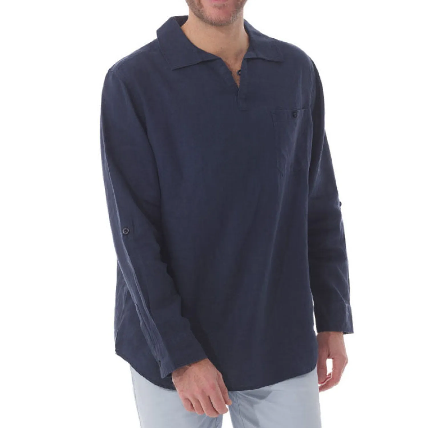 MOUSQUETON Yoanes Smock Style Shirt In Navy