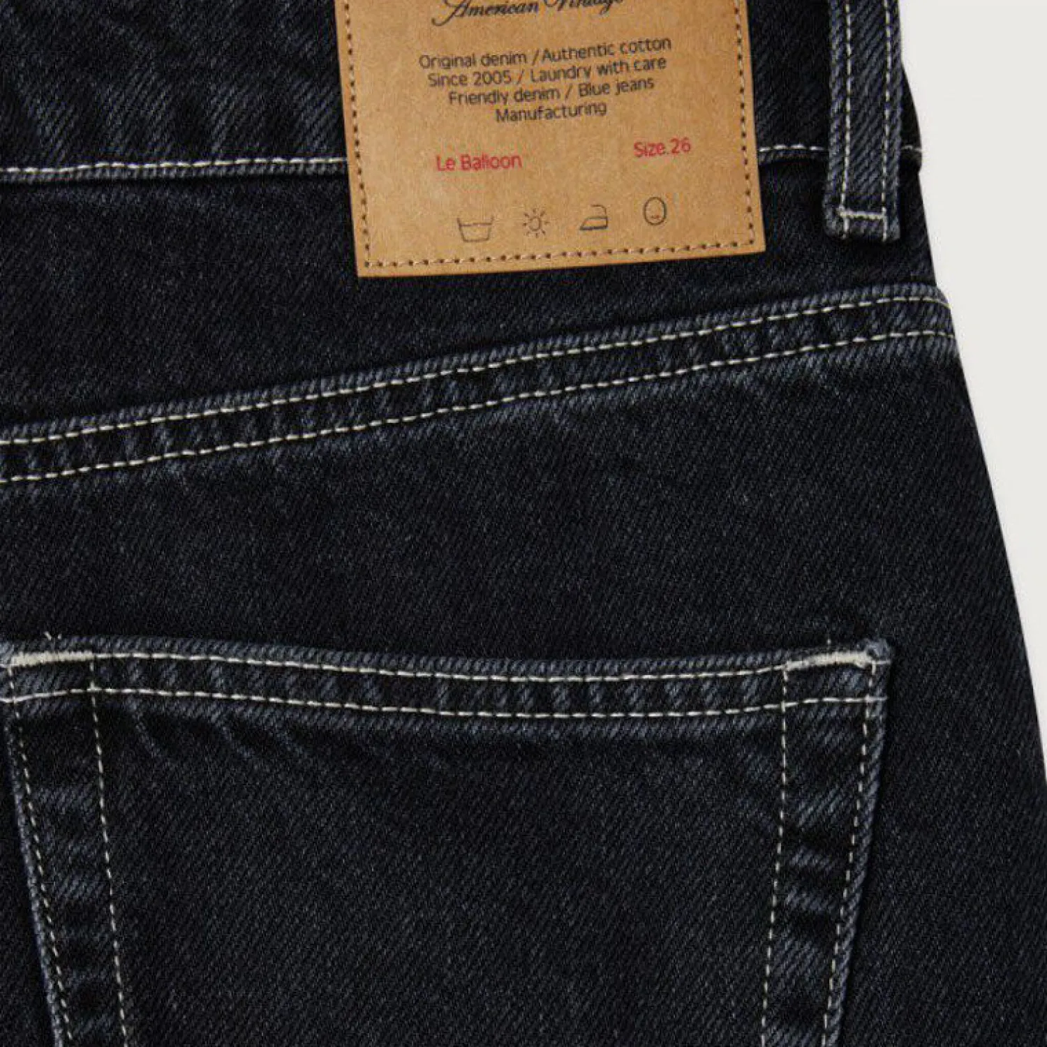 AMERICAN VINTAGE Yopday Balloon Shape Jeans In Vintage Black