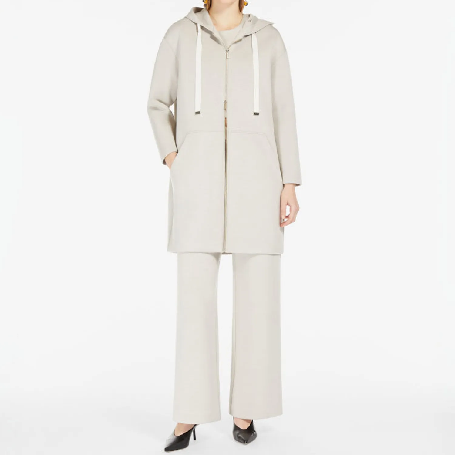 S MAXMARA Zurca Viscose Jersey Jacket In Ecru